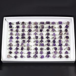 Lote mix de anéis femininos de pedra natural para amantes de coleção de pedras naturais 20 peças presente para festa inteira 314D