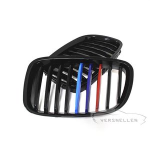 Hochwertige Karbonfaser-Frontnierengrills, glänzend schwarz, dreifarbiger M-Look für BMW 5er GT F07 2014 UP176N