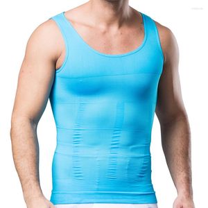 Herrkroppsformar herr ärmlös komprimering t-shirts bantning mage kontroll väst män formade fitness buk tank tops shaper korsett