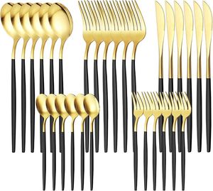 Dinnerware Sets 30 PCS Flatware Set For 6 With Steak Knives Spoons And Forks Silverware Cutlery Stainless Steel Utensils
