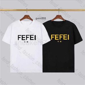Luxurys fendyly ff Apparel T Man Shirt Casual Shirts Tees Womens Fashion Letter Tops Summer S Mens Designers Clothing Chest Street Shorts Sleeve Clothes Tshirt N0Q2