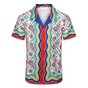 2luxuryデザイナーシャツメンズファッションタイガーレターvシルクボウリングシャツのカジュアルシャツ男性スリムフィットショートスリーブドレスシャツM-3xl＃1004