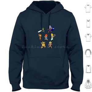 Erkek Hoodies Chrono Tetik Takımı Hoodie Pamuk Uzun Kollu SNES PS1 Oyunlar Video Oyunu Klasik Okul Bit Retro Piksel Çapraz Time Frog