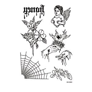 Spindelnät Waterproof Temporary Tattoo Sticker Cupid Body Art Tatoo Sleeve Men Glitter Tattoos Men Tatuajes Temporales