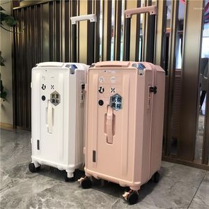 Suitcases FirstMeet Fashion Large Travel Luggage Trolley Suitcase Mute Brake Men's And Women's Luxury 22/26/28/30/32/36 Inch