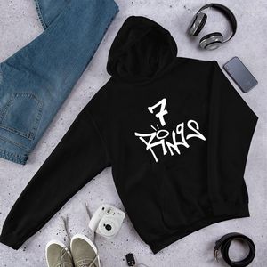 Hoodies نساء نساء 7 حلقات سبع قميص من النوع الثقيل شكرا لك مع الأغطية طويلة الأكمام ملابس السكر