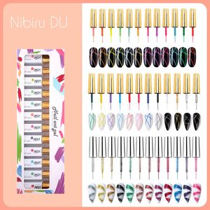 Nail Gel Gel Polish Nail Liner Art 612PCS Colors Soak Off Golden Silver Neon Nails Polishes Thin Brush Halloween Nail Designs Paint Line 230717