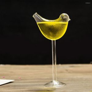 Bicchieri da vino Cocktail trasparente a forma di uccello Accessori per bar per uccelli in vetro ad alta copertura senza piombo