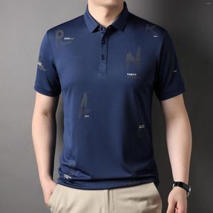 Herrpolos Summer Men Polo-shirt Slim Fit Bekväm hudvänlig andningsbar icke-markering av T-shirt mjuka affärer Casual Tops S5006