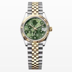 Damer i högsta kvalitet Kvinnor Titta på Motiv Diamond 31mm Women's Datejust Two Tone Oyster Band Sapphire Dial Automatic Movement Mechanical Watches Wristwatches R6