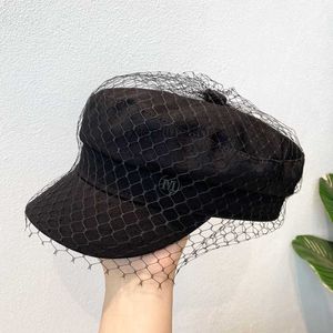 Zeitungsjungenhüte Britischer Retro-Navy-Hut Damen Bühne Sexy Mesh Achteckige Kappe 2021 Neue meistverkaufte europäische und amerikanische Mode Wild Beret HKD230718