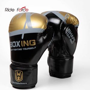 Protective Gear Ride Force Kick Boxing Gloves Men Women PU Karate Muay Thai Guantes De Boxeo Free Fight MMA Sanda Training Adults Kids Equipment HKD230718