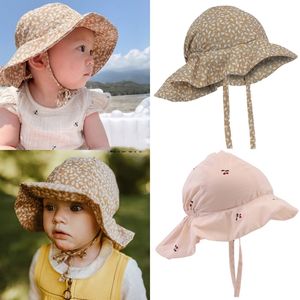 Шляпы кепков KS Brand Brand Summer Baby Girl Buckte Hat Hats Sun Sun Shats Matdler Kids Beach Cap Sunbonnet Fedoras открытый рыбак Beanie 230717