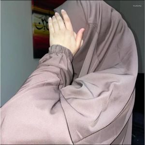 Ethnic Clothing Eid Hooded Muslim Women Hijab Dress Full Cover Ramadan Gown Islamic Clothes Niqab Ladies Abayas Prayer Garment