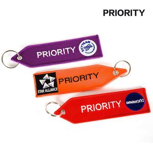 Keychains Lanyards STAR ALLIANCE Orange Embroider " PRIORITY Travel Luggage Bag Tag Gift for Flight Crew Aviation Keychain Purple red 230718