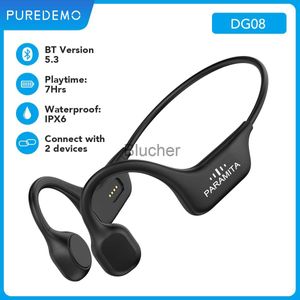 Kulaklıklar Kulaklıklar Gerçek Kemik İletim Kulaklık Bluetooth 53 Kablosuz Kulaklıklar Su geçirmez spor kulaklık, Mikrofonlu Egzersizler için Mikro Duruşuyor X0718
