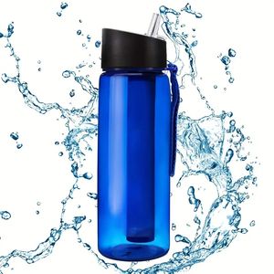 1pc 0.01 Ultra-Filtration Water Bottle Water Purifier, Portable Water Filter Bottle With 4-Stage Filtration For Survival, Camping, Hiking, Backpacking