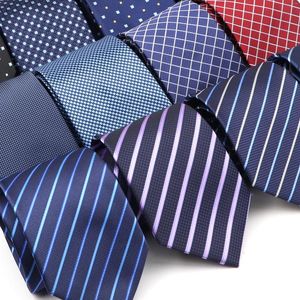 Bow Ties 8cm Mens Fashion Tie Classic Stripped Formal Wear Business Suit Necktie Jacquard Wedding Male Daily Corbata Gravata Gift