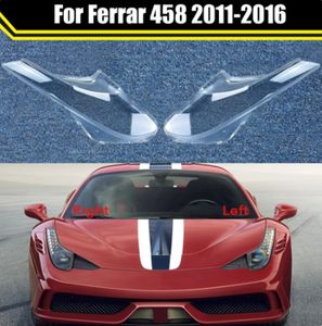 Car Lens Glass Light Lamp Case Headlamp Shell For Ferrar 458 2011-2016 Transparent Lampshade Lampcover Headlight Cover