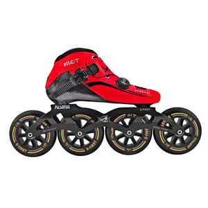 Skridskor pasendi Inline Speed ​​Roller 4 Wheel Black Red Skating Shoes Carbon Fiber PS Racing Skate för män och kvinnor 230717