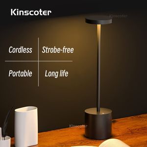 Annan heminredning Kinscoter Cordless LED Desk Lamp Night Light Modern Ambient Lighting USB Gold Aluminium Atmosphere For Room Restaurant Bar 230717