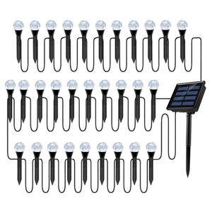 Gartendekorationen Outdoor Solar Bubbles Rasenlampen-String-Set Landschaftsdekoration IP65 wasserdichte LEDs solarbetriebene Pfahllichter für den Hof 230717