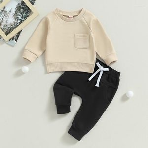 Giyim setleri gündelik doğumlu bebek kızlar giysi set kış çocuk kıyafetleri uzun kollu sweatshirt elastik bel eşyaları bebek takım elbise