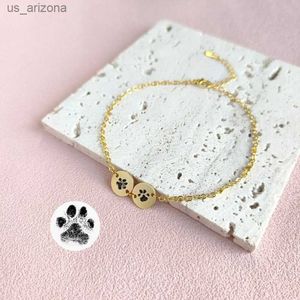 Personalisiertes Armband mit Pfotenabdruck für Haustiere, echtes Pfotengravur-Armband, personalisiertes Armband für Hunde und Katzen, Tier-Gedenkgeschenke für Haustierliebhaber L230620