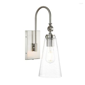 Vägglampa modern kromfinish LED -sconces med glasskugga för sängen sovrum badrum korridor trappa hem deco belysning fixturer