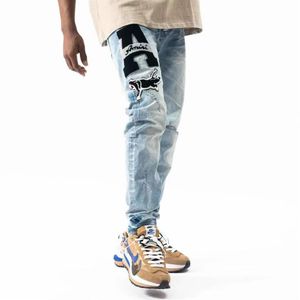 20SS Mens Designer Jeans Distressed Ripped Biker Slim Fit Moto Denim per uomo Top Quality Fashion jean Mans Pants pour hommes215g