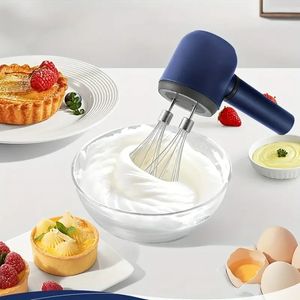 1pc, Electric Milk Frother, Double Stick Electric Egg Beater, Electric Coffee Blender, Frother, Handheld Eggbeater, Foam Maker, Creative Electric Whisk,