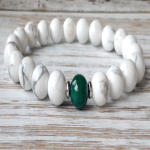 SN1074 2016 Męska bransoletka Yoga Howlit Bransoletka Malachite Bransoletka naturalna Kulki Mala Biżuteria Whole319s