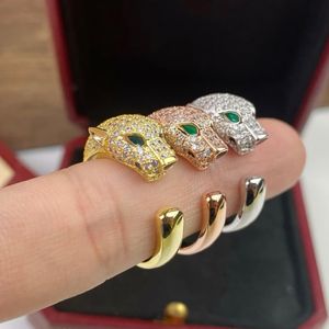 Designer Ring Luxe Dierenprint Ringen Ring met open einde Man en vrouw Diamant Vakmanschap Persoonlijkheid Uitstekend product Veelzijdige geschenken Trend goed