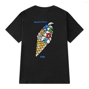 Camisetas Masculinas Lacible Moda Streetwear Gelo Gráfico Camiseta Harajuku Casual Solta Manga Curta Tops Verão Homens Mulheres