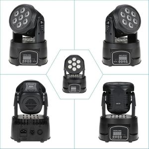 YWProLight 7x18w Luce di lavaggio RGBWA+UV 6in1 7x12w RGBW 4in1 Moving Head Stage Light DMX Stage Light con vari colori misti DJ Nightclub Stage