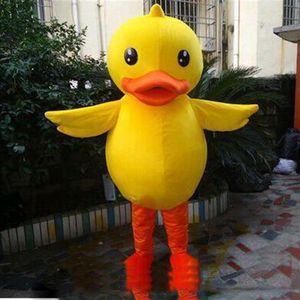 Traje de pato amarelo grande de alta qualidade Vestido extravagante Ternos de tamanho adulto - mascote personalizável211C