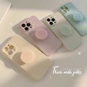 Japan och Sydkorea Simple Solid Color Phone Case Lämplig för 14Promax 13 11 Holder 12
