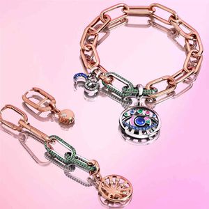 925 Silver Me Charm Light Me Up Medallion Wiselant Stitch Dangle Charm Jack Bead Fit Oryginalna bransoletka Pandora Women 2021 Jewelry204s