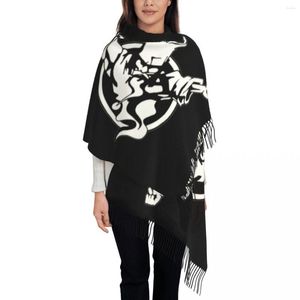 Halsdukar lyxiga Thunderdome Music Festival Logo Tassel Scarf Women Winter Fall Wime Shawl Wrap Ladies Hardcore Techno and Gabber