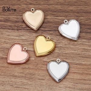 BoYuTe 10 Pieces Lot 22 5MM Metal Brass Heart Shaped Memory Locket Can Insert Po Locket Pendant286S