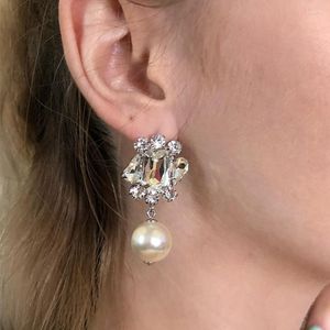 Dangle Earrings Fancy Jewelry Top Quality Crystal Flower Pearl Hair Clip Luxury Set Woman Boutique Charm Lovely Wedding Gift Korea