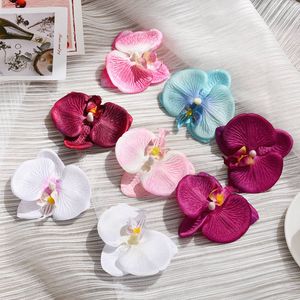 200pcs/lot 3d küçük kelebek orkide kafaları sahte çiçek ev perdelik duvar düğün dekorasyonu Noel partisi diy yapay phalaenopsis 2239