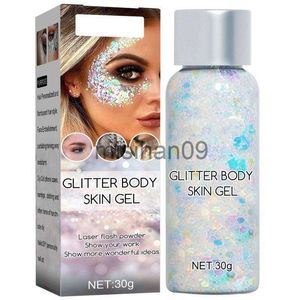 Andere Make-up-Augen-Glitzer-Gel-Make-up, 30 g Körper-Glitzer-Gel, Fischschuppen-Pailletten, grober Glitzer für Gesicht, Haare, Nägel, Festival, Glitzer-Make-up J230718