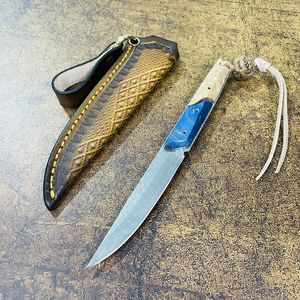 Specialerbjudande C7152 High End Fixed Blade Knife VG10 Damascus Steel Blade Full Tang Cured Wood Handle Outdoor Camping Vandring Survival Straight Knives