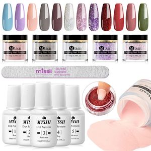 Nail Glitter US Warehouse Immersione Nail Powder Set Liquid System Clear Dip System Tools Kit polvere acrilica senza lampada Cure Nail Art Tools 230717