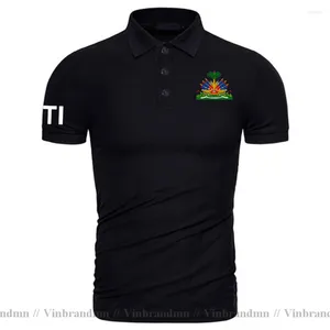 Magliette da uomo Haiti Haitian Hayti Ayiti Polo Uomo Manica corta Marca Country Flag Design Fashion Cotton Tops Abbigliamento casual