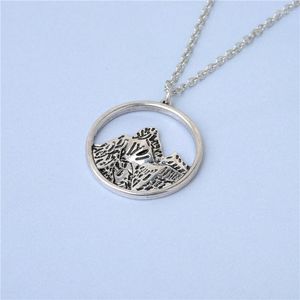 Anhänger Halsketten Mode Berg Runde Halskette Schnee Neckalce Handgemachte Outdoor Reise Schmuck Geschenk für Freunde