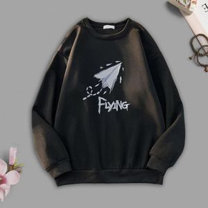 Men's Hoodies Simple Elastic Hem Soft Spring Autumn Paper Plane Pattern Casual Sweatshirt 3D Cutting Daily Clothing