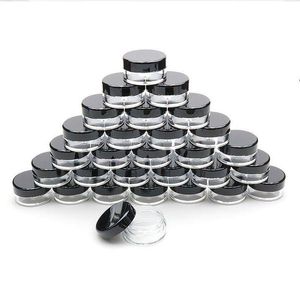 5G/5ML Mini Plastic Round Clear Cosmetic Jars With Screw Cap Lids 017Oz Makeup Sample Containers for Powder , Cream, Lotion, Lip Balm/ Wwrv