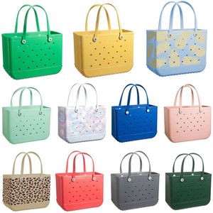 Verão Grande Mulheres Designer Bogg Bag Luxo Eva Tote Compras Cesta Sacos Senhora Armazenamento Lavável Praia Silicone Bog Bolsa Eco Jelly Doces